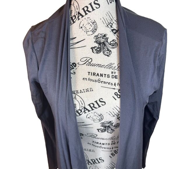 Barefoot Dreams Luxe Milk Jersey Calypso Gray Wrap Cardigan Loungewear Size S - Picture 2 of 7